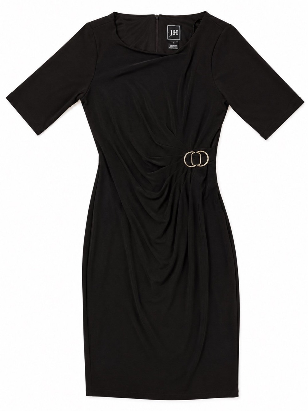 JH Collectibles Brown Midi Sheath Dress with Gold Ring Detail